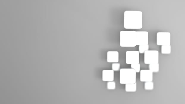 The 3d rendering abstract geometric shape from gray rhombus