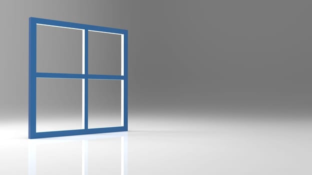 The 3d rendering abstract blank window frame with nice background color