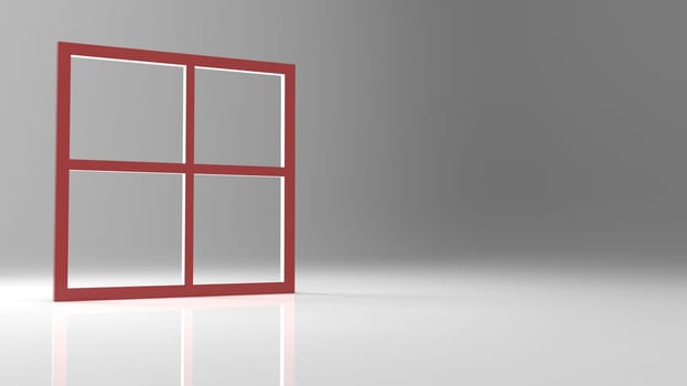 The 3d rendering abstract blank window frame with nice background color
