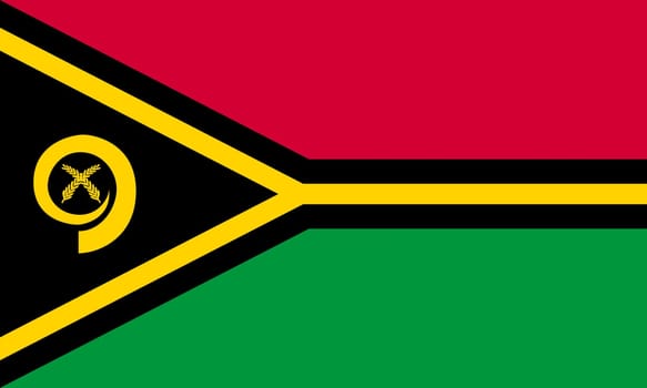 Vanuatuan national official flag. Patriotic symbol, banner, element, background. Accurate dimensions. Flag of Vanuatu in correct size and colors, vector illustration