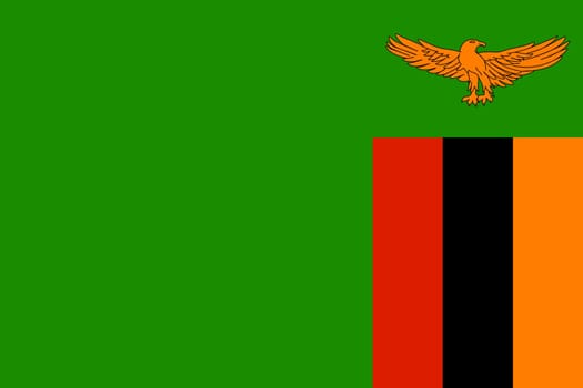 Zambian national official flag. African patriotic symbol, banner, element, background. Accurate dimensions. Flag of Zambia in correct size and colors, vector illustration
