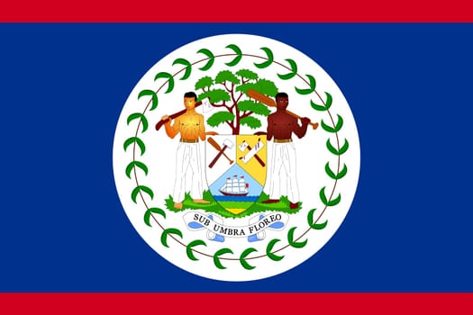 Belizean national official flag. Patriotic symbol, banner, element, background. Accurate dimensions. Flag of Belize in correct size and colors, vector illustration