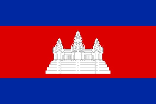 Cambodian national official flag. Patriotic symbol, banner, element, background. Accurate dimensions. Flag of Cambodia in correct size and colors, vector illustration
