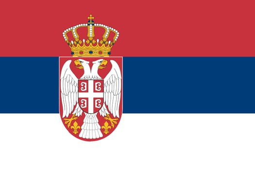Serbian national official flag. Patriotic symbol, banner, element, background. Accurate dimensions. Flag of Serbia in correct size and colors, vector illustration