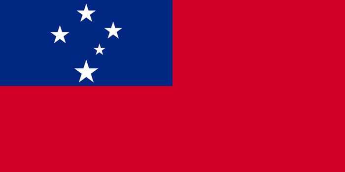 Samoan national official flag. Patriotic symbol, banner, element, background. Accurate dimensions. Flag of Samoa in correct size and colors, vector illustration