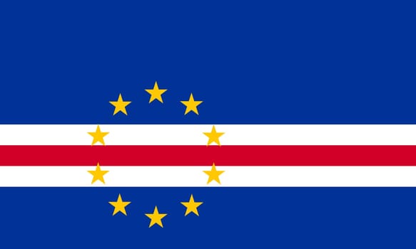 Cape Verdean national official flag. African patriotic symbol, banner, element, background. Accurate dimensions. Flag of Cape Verde in correct size and colors, vector illustration