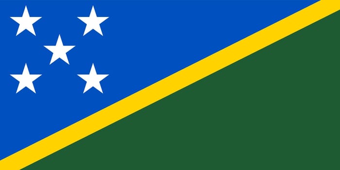 Solomon Island national official flag. Patriotic symbol, banner, element, background. Accurate dimensions. Flag of Solomon Islands in correct size and colors, vector illustration