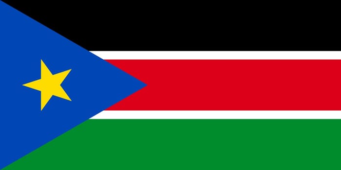 South Sudanese national official flag. African patriotic symbol, banner, element, background. Accurate dimensions. Flag of South Sudan in correct size and colors, vector illustration