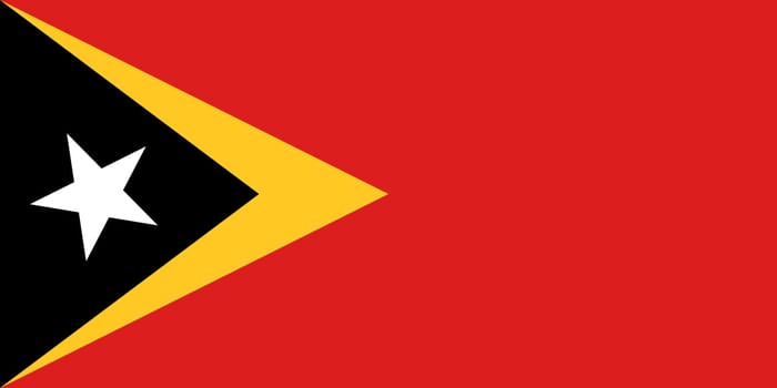 East Timorese national official flag. Patriotic symbol, banner, element, background. Accurate dimensions. Flag of East Timor in correct size and colors, vector illustration