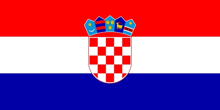 Croatian national official flag. Patriotic symbol, banner, element, background. Accurate dimensions. Flag of Croatia in correct size and colors, vector illustration