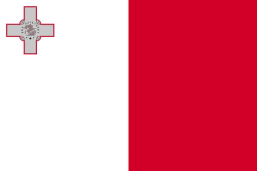 Maltese national official flag. Patriotic symbol, banner, element, background. Accurate dimensions. Flag of Malta in correct size and colors, vector illustration