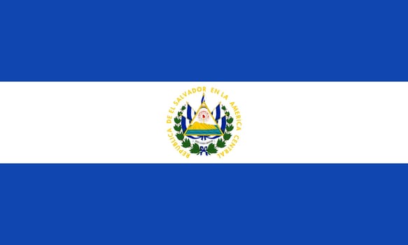 Salvadoran national official flag. Patriotic symbol, banner, element, background. Accurate dimensions. Flag of El Salvador in correct size and colors, vector illustration