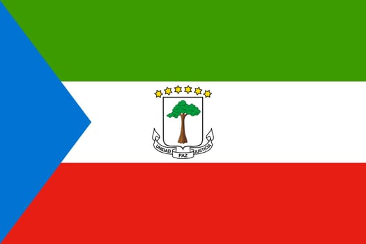 Equatorial Guinean national official flag. African patriotic symbol, banner, element, background. Flag of Equatorial Guinea in correct size and colors, vector illustration