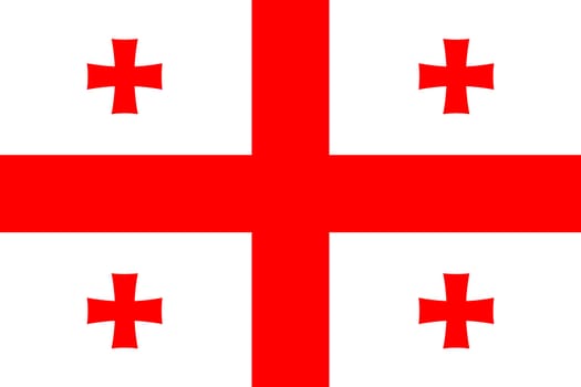 Georgian national official flag. Patriotic symbol, banner, element, background. Accurate dimensions. Flag of Georgia in correct size and colors, vector illustration