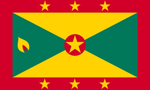 Grenadian national official flag. Patriotic symbol, banner, element, background. Accurate dimensions. Flag of Grenada in correct size and colors, vector illustration