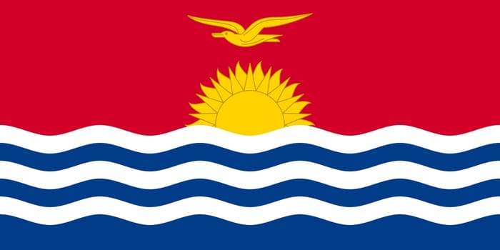 Kiribati national official flag. Patriotic symbol, banner, element, background. Accurate dimensions. Flag of Kiribati in correct size and colors, vector illustration