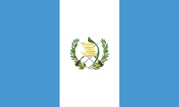 Guatemalan national official flag. Patriotic symbol, banner, element, background. Accurate dimensions. Flag of Guatemala in correct size and colors, vector illustration