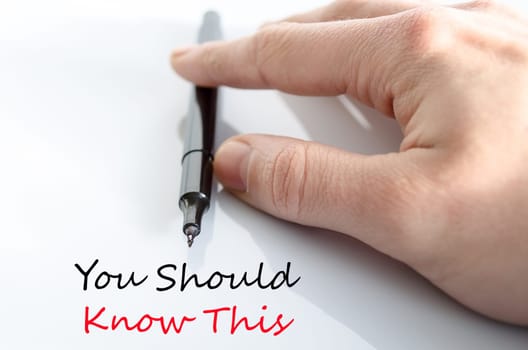 You should know this text concept isolated over white background