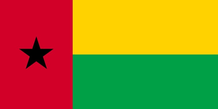 Bissau-Guinean national official flag. African patriotic symbol, banner, element, background. Accurate dimensions. Flag of Guinea-Bissau in correct size and colors, vector illustration