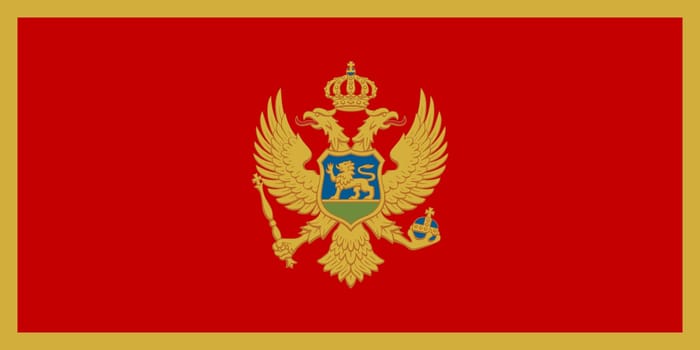 Montenegrin national official flag. Patriotic symbol, banner, element, background. Accurate dimensions. Flag of Montenegro in correct size and colors, vector illustration