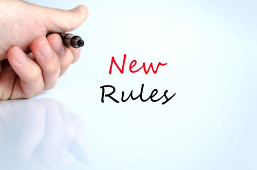 New rules text concept isolated over white background