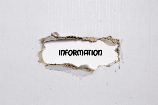 The word information appearing behind torn paper