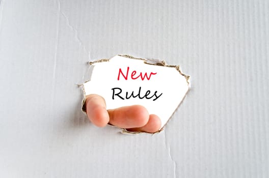 New rules text concept isolated over white background