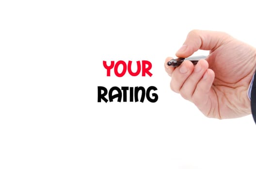 Your rating text concept isolated over white background