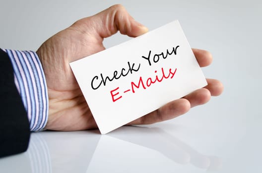 Check your e-mails text concept isolated over white background