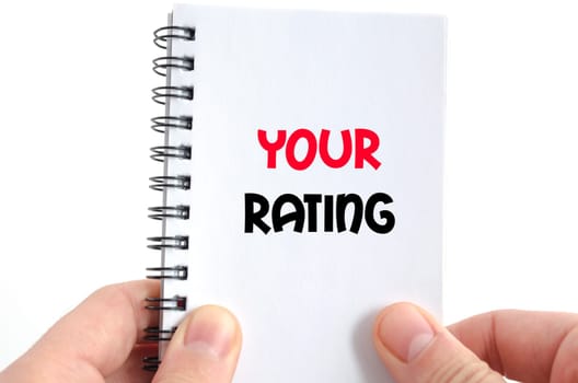Your rating text concept isolated over white background