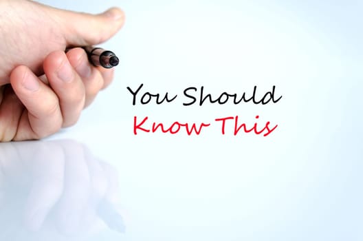 You should know this text concept isolated over white background
