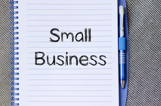 Small business text concept write on notebook