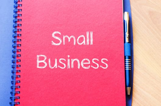 Small business text concept write on notebook