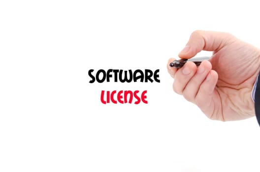 Software license text concept isolated over white background