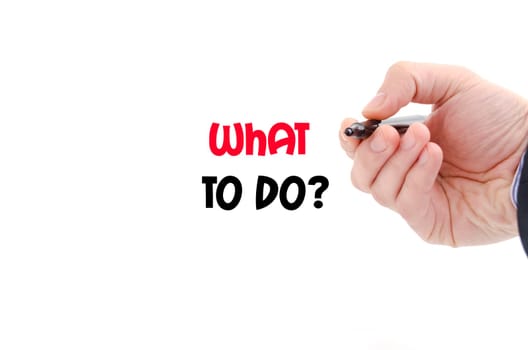 What to do text concept isolated over white background