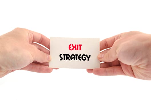 Exit strategy text concept isolated over white background