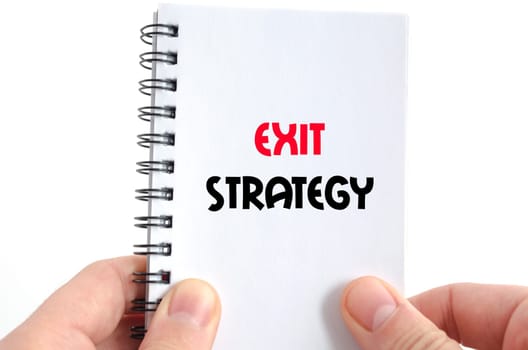 Exit strategy text concept isolated over white background