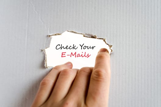 Check your e-mails text concept isolated over white background