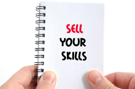 Sell your skills text concept isolated over white background