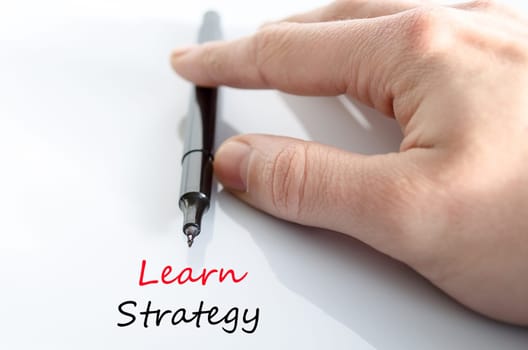Learn strategy text concept isolated over white background