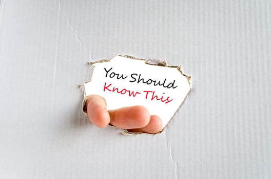 You should know this text concept isolated over white background