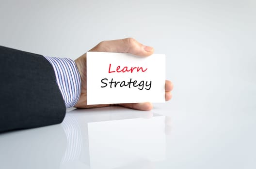 Learn strategy text concept isolated over white background