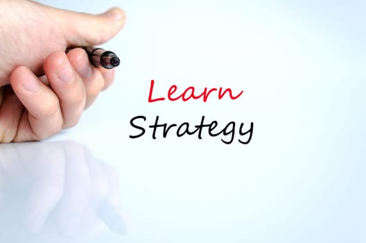 Learn strategy text concept isolated over white background