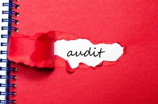 The word audit appearing behind torn paper