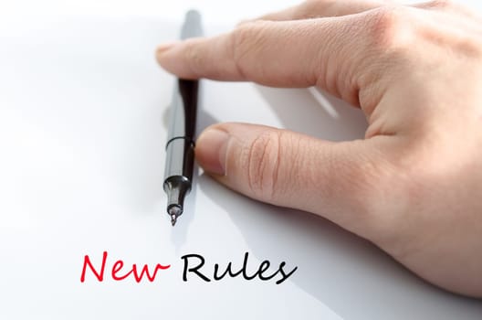 New rules text concept isolated over white background