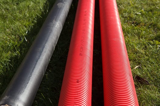 New plastic pvc pipes for a pipeline