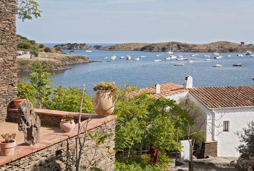 View of the small bay of Port Lligat in Catalonia Spain