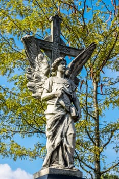 Grabengel,sculpture on a grave in the cemetery