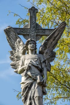Grabengel,sculpture on a grave in the cemetery