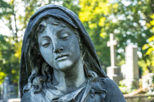 Grabengel,sculpture on a grave in the cemetery